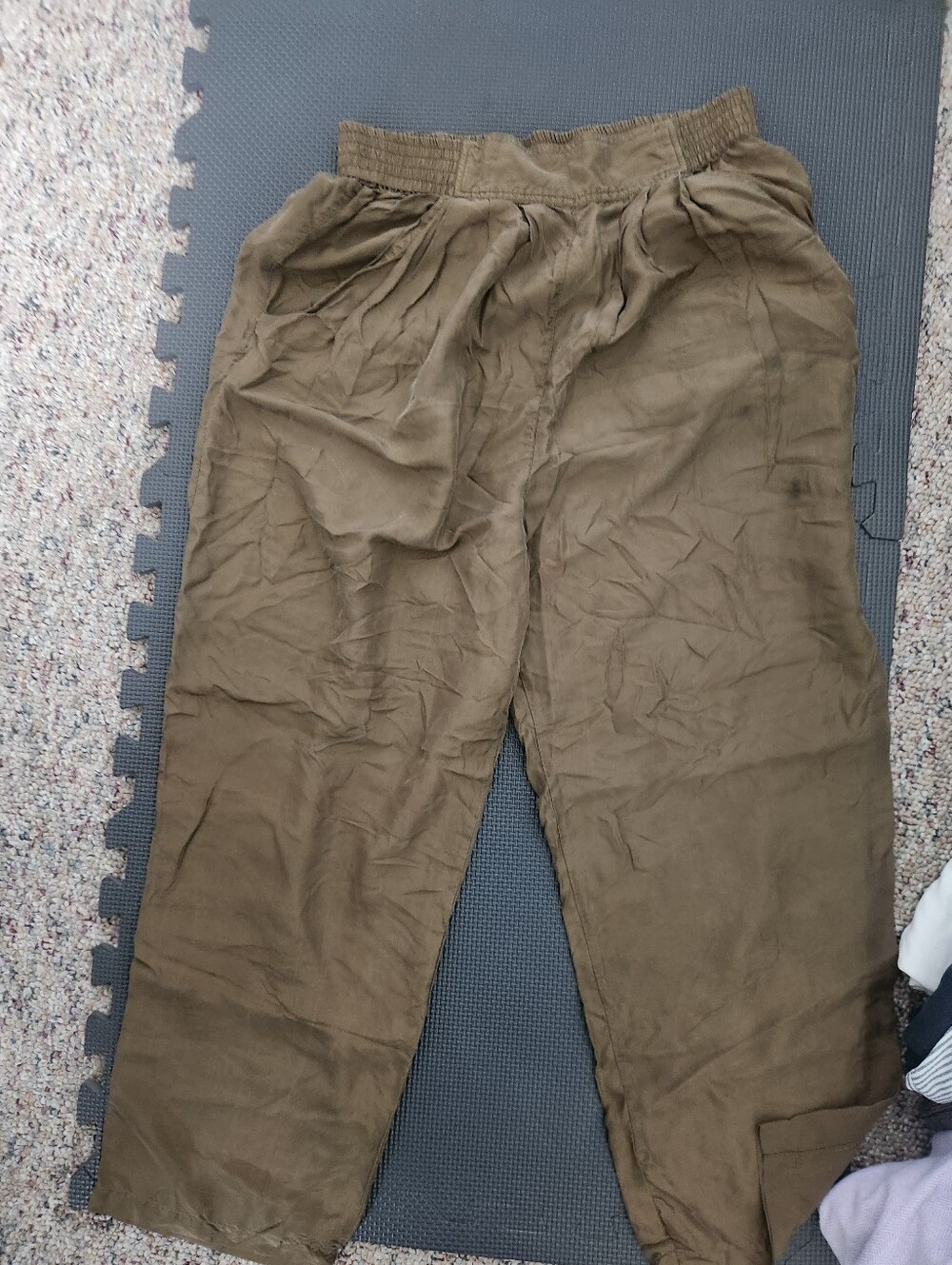 Brown Silk Pants